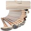 Ammiy®, set di pennelli professionali da trucco, con manico in legno e setole sintetiche ideali per applicare Kabuki, fard, correttore, fondotinta e ombretti liquidi, in crema e in polvere, rossetti e per mescolare diversi prodotti, kit con custodia di …