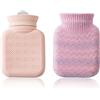 Swygoo Piccola Borsa Dell'acqua Calda, con Accogliente Copertura, Mini Scaldamani in Silicone, Riscaldamento a Microonde Sicuro, per la Terapia del Caldo e Del Freddo, Adatto a Bambini e Adulti (Rosa)