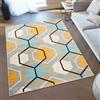 TAPISO Lazur Tappeto Soggiorno Pelo Corto Design Moderno Motivo Geometrico Astratto Grigio Turchese Arancione Cameretta Stanza Ragazzi Salotto Camera Sala Oeko-Tex 120 x 170 cm