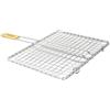 EMPOTEC Griglia per Cottura Barbecue BBQ 40x45 cm Graticola Incrociata in Acciaio Inox Ottima qualità Manico Legno