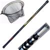 Generico Guadino 6 Metri Manico Telescopico + Testa Rete Nylon Idro Pesca Completo Kit 6 Mt