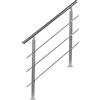 EINFEBEN Corrimano in alluminio con/senza barre trasversali, per parapetto, balcone, giardino (160 cm, 3 barre trasversali)