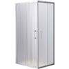 DOCCIASI DocciaSì - Box Doccia Angolare 70x90 cm, Vetro Piumato Bianco 6mm, Profili in Alluminio Verniciati, Porta Scorrevole