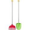 Fiskars Vanga e Rastrello per bambini, Set 2 in 1, Lunghezza: 88 cm, Teste in plastia rinforzata con fibra di vetro/Manici in alluminio, Verde/Arancione e Rosso/Arancione, MyFirst Fiskars, 1063038