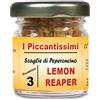 I Piccantissimi - LEMON REAPER peperoncino piccantissimo in vasetto da (13 gr) - Scaglie di Peperoncino a lunga conservazione coltivato con rispetto in Italia (500.000 SHU)