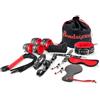 BONDAGERIE® Kit Accessori Completo da 10 pezzi, Manette Cavigliere Corda Collare guinzaglio Frustino donna uomo, dieci pezzi, sacco incluso