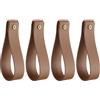 QUARKZMAN 4pz Porta Asta Tende Pelle 1 x 4.7 Pollici Cinghie Appendere Parete Staffe per Ganci per Asta Tende Ganci con Viti per Parete Bagno Cucina Camera da Letto, Marrone