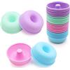 To encounter Confezione da 24 teglie in silicone per ciambelle antiaderenti, riutilizzabili, stampi per muffin e cupcake, 70,9 g