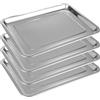 DAJAVE Set 4 Teglie da Forno in Acciaio Inox, 40 x 30 x 2 cm Teglia per Pizza Professionale, Teglia Forno Rettangolare, Teglia per Pizza Rettangolare, Atossica e Sana, Lavabile in Lavastoviglie