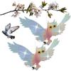 com-four® 2X Gufo fittizio - deterrente per Uccelli Amico degli Animali - Rapace Artificiale da Appendere - Gufo Volante con Campana e Pellicola Riflettente (02 Pezzi - Gufo V2)