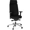 HJH Office 608903 Sedia da ufficio professionale MOVE-TEC PRO 3D in tessuto Nero, per una seduta dinamica e sana
