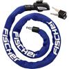 FISCHER Lucchetto per bicicletta in neoprene con 2 chiavi, alta sicurezza per biciclette ed e-bike, antifurto blu, lunghezza: 130 cm