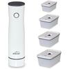 LACOR - 69698 - Pompa per Vuoto Intelligente + 4 Contenitori, Wireless, Automatica, Silenziosa, Aspirazione 2.5L/min, Include Cavo di Ricarica USB, Batteria al Litio, Design Elegante e Moderno
