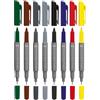Marabu Graphix Permanent Marker Basic Colours Set di 8 colori, con doppia punta da 1-2 mm e 0,5 mm, colori brillanti, asciugatura rapida, inchiostro a base di alcool, a basso odore e impermeabile