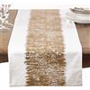 SARO LIFESTYLE 700.GL16108B - Runner da tavolo in cotone con motivo a fasce metalliche, 100%, colore: Oro
