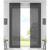 Gardinenbox 85589N2 - Confezione da 2 tende a pannello, scorrevoli, con binario di scorrimento, asta di contrappeso, nero, 245 x 60 cm