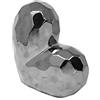 Sagebrook Home Decorazione a forma di cuore in ceramica argentata metallizzata per casa, ufficio, soggiorno e camera da letto, 20,3 cm