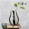 Bloomingville Strisce di vetro da 19 cm, vaso bianco e nero