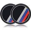 Nosxxus 2 pezzi linea Auto Accessori interni Anti-Slip Sottobicchieri per 1 3 5 7 Serie F30 F35 320li 316i X1 X3 X4 X5 X6 (diametro 66 mm)