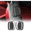 KUNGKIC Per Fiat 500 2008-2023 Auto Sedile anteriore Schienale Sticker Sedile Schienale Maniglia Cover Trim Fibra di carbonio Accessori Interni Regalo (Nero)
