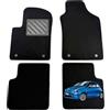 MTC Automotive Tappetini Fiat 500 / 500C/ 500S dal 2007, Su Misura, Set 4 Pezzi | Tappetini 500 Fiat con Battitacco in Gomma Rinforzata, Bottoni di Ancoraggio, Antiscivolo