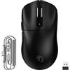 MAMBASNAKE M3 39g SUPERLEGGERO Mouse da Gioco Wireless con Cavo a Spirale, Sensore PixArt PAW3395PRO, Fino a 40000DPI, Wireless/Cablato BT/2.4G, Batteria da 200 Ore, per PC/Xbox/PS/Mac (Nero)