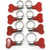 fiXte Set di 8 clip per tubo flessibile facili da girare a farfalla per giubileo a vite senza fine, in acciaio inossidabile, morsetti per tubi da 15 mm a 25 mm