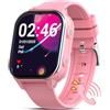 PTHTECHUS Orologio GPS, 4G Smartwatch con Videochiamata, 900 MAh, Orologio Bambino WIFI/Bluetooth, Con Immagini e Messaggi Vocali, SOS Contapassi Musica, Adatto a Bambini Sopra i 5 Anni, Rosa lucido‌