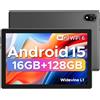 DOOGEE U10 Tablet 10 Pollici,16GB+128GB/2TB Tablet Android 15, 5060mAh Tablets Gaming, 1280 * 800 IPS, Split-Screen, WiFi 6 Tablets, BT5.0, Doppia Fotocamera 5MP+8MP, Widevine L1- Grigio