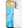 HONLEN Custodia per Samsung Galaxy A33 5G (6.4 Inches), Cover Morbida in Silicone TPU, Design del Telaio Galvanico - Bianco