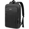 MOSISO 15,6 Pollici Zaino per Laptop da Uomo, Sottile, Leggero e Compatto, per Universita, Lavoro, Ufficio, Viaggi, Borsa Impermeabile per Laptop, Zaino Casual con Tracolla, Nero