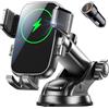 Mohard Porta Cellulare Caricatore Wireless Auto, 15W Ricarica Wireless Automobile Rapida con Adattatore QC3.0, Caricabatterie Supporto Telefono Rotazione 360° Cruscotto/Parabrezza, per 4.7-6.9 Phone