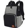 Kinderkraft Zaino Mamma MOLLY, Borsa da Fasciatoio da Viaggio, Impermeabile, Multifunzionale, con Pannolino Tappetino, Ganci per Passeggino, 14 Comode Tasche, Grigio