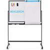 LIFEZEAL LIFEZEZEAL Lavagna Bianca Cancellabile con Ruote, Lavagna Magnetica per Ufficio, Doppia Faccia e Girevole a 360°, Lavagnetta Interattiva Regolabile in Altezza per Scuola (80x120cm, nero)