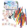 HBERCAI Giochi Didattici Scuola Primaria Giochi Educativi Canne per Conteggio di Giocattoli in Legno Bastoncini Conteggio,Colorato Bastoncini Conteggio
