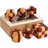 Holzsammlung Rompicapo 3D in Legno, 6 Pezzi Giocattoli Logica Puzzle Game di Legno Classico Educativi Gioco di Mente, IQ Test Mente Intelligenza Jigsaw Puzzle Brain Teaser Toy per Adolescenti e Adulti