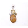 15.4 GM 925 Argento Sterling Naturale Multi Gemma Mano Pendente Misura 5.6cm