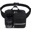 TESELOR Marsupio Sportivo Impermeabile Marsupio Running Uomo Donna Marsupio con Portaborraccia per Cuffie Ciclismo Escursione Trekking Viaggio (black)