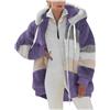 SYDUZAX Giacca Invernale Pile Donna Taglie Forti Offerte Cappotto Sherpa Teddy Giacca Sci Felpa con Cappuccio in Peluche Fronte-retro con Cerniera Coulisse in Più Colori Cappotto Calda Ampia Confortevole