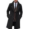 Generico Cappotto da Uomo Invernale Coat in Lana Lunghezza Media Trench da Uomo in Lana A Giacche Classico Cappotto Casual in Tweed Uomo Cappotto Collo Tacca Trench Doppiopetto Trench a Vento Caldo Viaggi