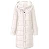 Générique Parka Donna Inverno Caldo Impermeabile Pelliccia Matelassee Grande Taglia Giacca Cappotto Metà Lungo 2024 Foderata Abbigliamento Parka Spessore Mezza Stagione Chic Giacche Giacca, bianco, 4XL