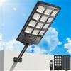PEAKRO Lampione Solare da Esterno 144 LED 6000K dal tramonto all'alba con Telecomando, IP67 Impermeabile 200W Luci Solari Giardino Sensore di Movimento Faretti Stradale con Pannello Solari - 1 Pezzi