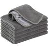 VIVOTE Stracci di pulizia in microfibra Lavabili con bordo di spugna in poliestere e rete, stracci per la cucina, panni per la casa, 6 pezzi, 20x20 cm (Grigio)