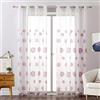 MIULEE Tenda per Camera da Letto, Tende Voile con Rosa Ricamata Motivo, Tende Bianche Trasparenti con Occhielli, Tenda Finestra Interni per Casa Soggiorno e Salotto 2 Pezzi,2xL 140 x A 245 cm