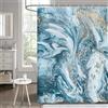 Hnmdmyi Tenda da doccia Marmo 180x200, Blu Oro Giada Texture Glitter Tende da doccia Acquerello Astratto Arte Moderna di Lusso Tenda da bagno Poliestere Impermeabile Tessuto Lavabile Tenda da bagno