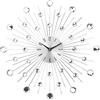 Timelike Orologio da Parete in Metallo, Stella di Cristallo Orologio da Parete con Brillantini Grande per Cucina Salotto Decorazione Casa (Round-50cm)