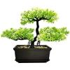 MOVKZACV Piante finte bonsai artificiali, decorazione per camera da letto, ingresso, estetica, bagno, libreria, scrivania, 28 x 21,8 cm (verde)