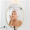 LunaMirror Ovale Specchio-Bagno 51x71 CM Oro Specchio da parete design moderno Specchio Bagno Orizzontale/Verticale decorazione da parete per camera da letto, ingresso, soggiorno, corridoio