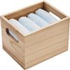 noTrash2003 Set di 4 asciugamani per ospiti in cotone da 300 g/mq, in scatola di legno, 31 cm x 28 cm, asciugamano in tre assorbenti, ad asciugatura rapida e decorativo (azzurro)