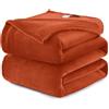 WAVVE Coperta Plaid Pile di Flanella 260gsm - 150x200 cm, Arancione - Coperta Pelosa 200x150 - Divano/Letto Singolo/Matrimoniale, Copridivano di Microfibra Calda e Morbida